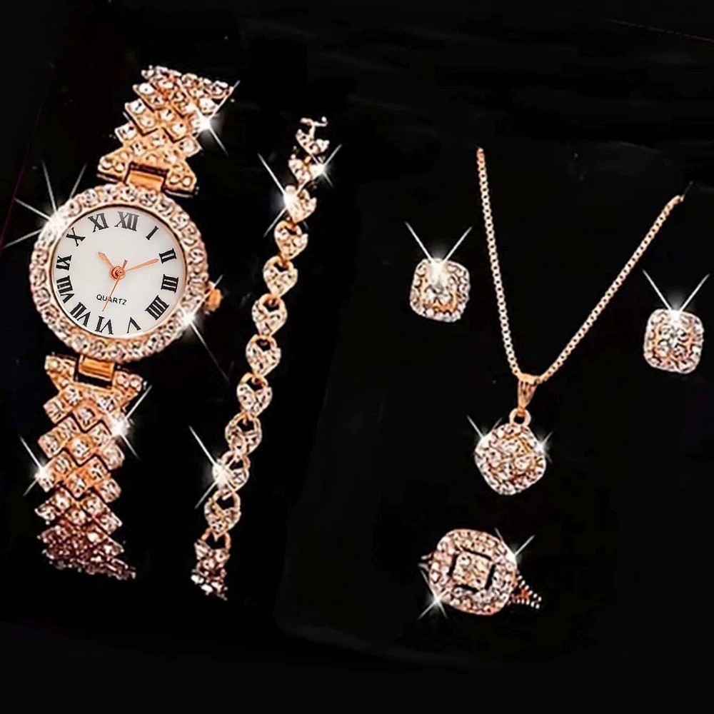 6PCS/Set Luxury Rhinestone Wom - Jewelry Watches Luxury review and price