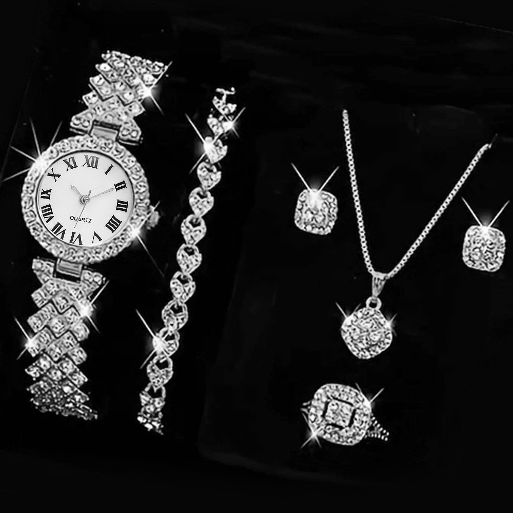 6PCS/Set Luxury Rhinestone Wom - Jewelry Watches Luxury review and price