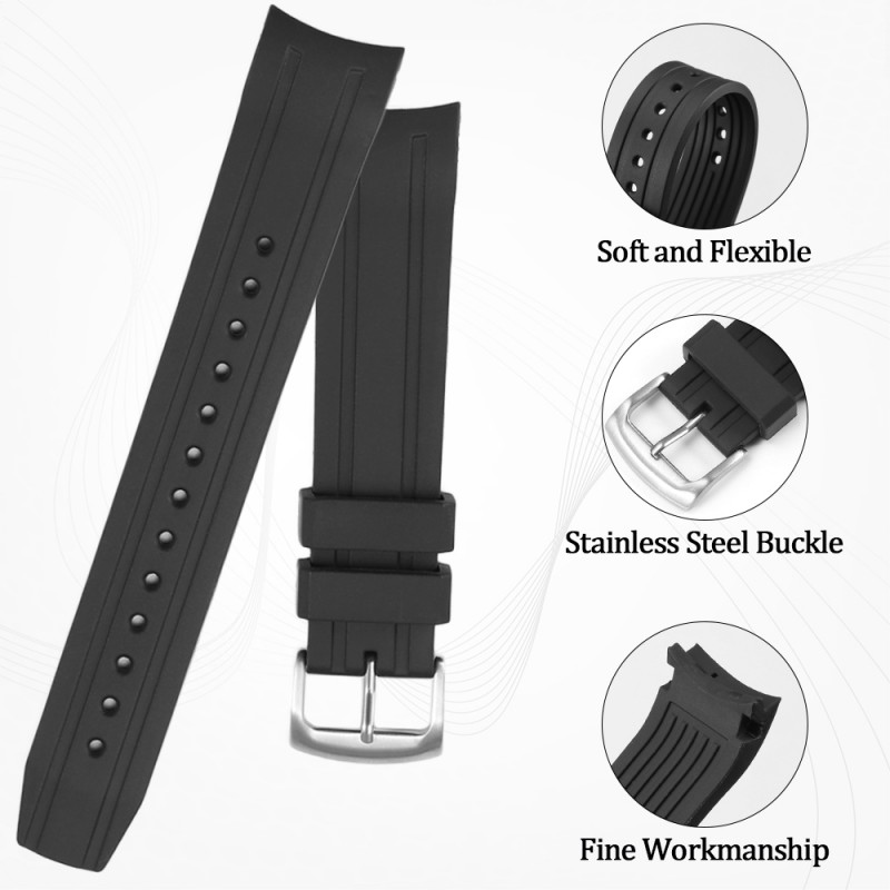 22mm Curved End Silicone Watch - Citizen Watch Promaster review and price