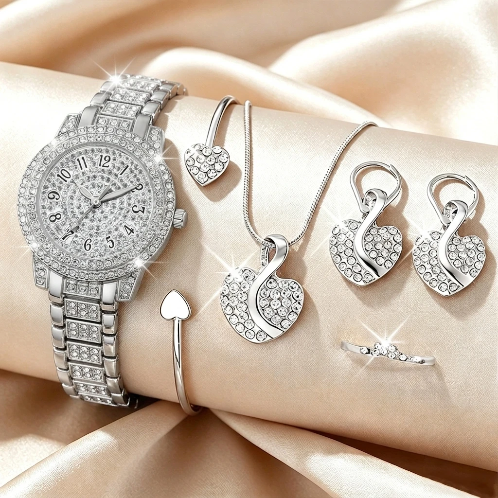 6PCS Fashion Rhinestone Women  - Jewelry Watches Luxury review and price